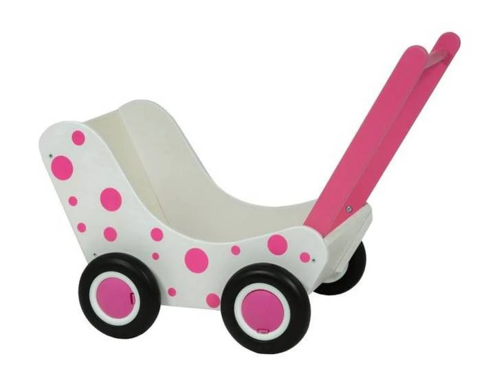 Houten Poppenwagen Poppenbuggy VanDijkToys Rose 4 Houten Poppenwagen Poppenbuggy VanDijkToys Rose - Afbeelding 2