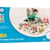 BigJigs BJT018 Houten Trein 124-delige Treinset Transport -Bruderiku Winkel BJT018 bigjigs houten trein houten treinbaan transportset
