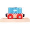 BigJigs BJT486 Rail Containerwagon Blauw Houten Trein -Bruderiku Winkel BigJigs BJT486 Container Wagon blauw
