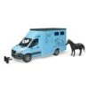 Bruder 2674 MB-Sprinter Paardentransporter + Paard -Bruderiku Winkel bruder 2674 mercedes benz sprinter paardenvervoer paarden transporter blauw