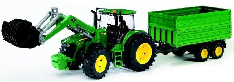 Bruder 3055 John-Deere 7930 + Voorlader En Aanhangwagen 3 Bruder 3055 John-Deere 7930 + Voorlader En Aanhangwagen
