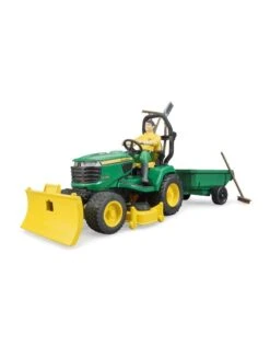 Bruder 62104 John-Deere Zitmaaier + Aanhanger En Tuinman -Bruderiku Winkel bruder bruder 62104 john deere zitmaaier met aanhanger 1 1