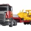 Bruder 3555 Dieplader Scania R-series Met CAT Bulldozer -Bruderiku Winkel bruder dieplader scania r series met cat bulldozer