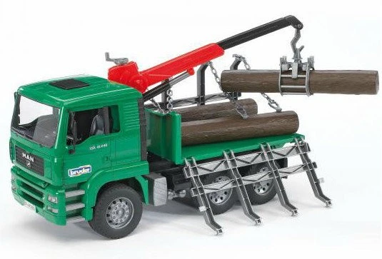 Bruder 2769 Houttransport Vrachtwagen MAN Met Kraan 4 Bruder 2769 Houttransport Vrachtwagen MAN Met Kraan - Afbeelding 2