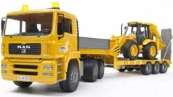Bruder 2776 MAN TGA Trekker+dieplader En Graaf-laadcombinatie -Bruderiku Winkel bruder man trekker met flegl dieplader en graaf laadcombinatie 3