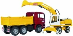 Bruder 2751 Kipper Vrachtwagen MAN TGA Met Liebherr Hydr Wielkraan -Bruderiku Winkel bruder 2751 man vrachtwagen kipperauto zandauto met liebherr wielkraan 2426 1