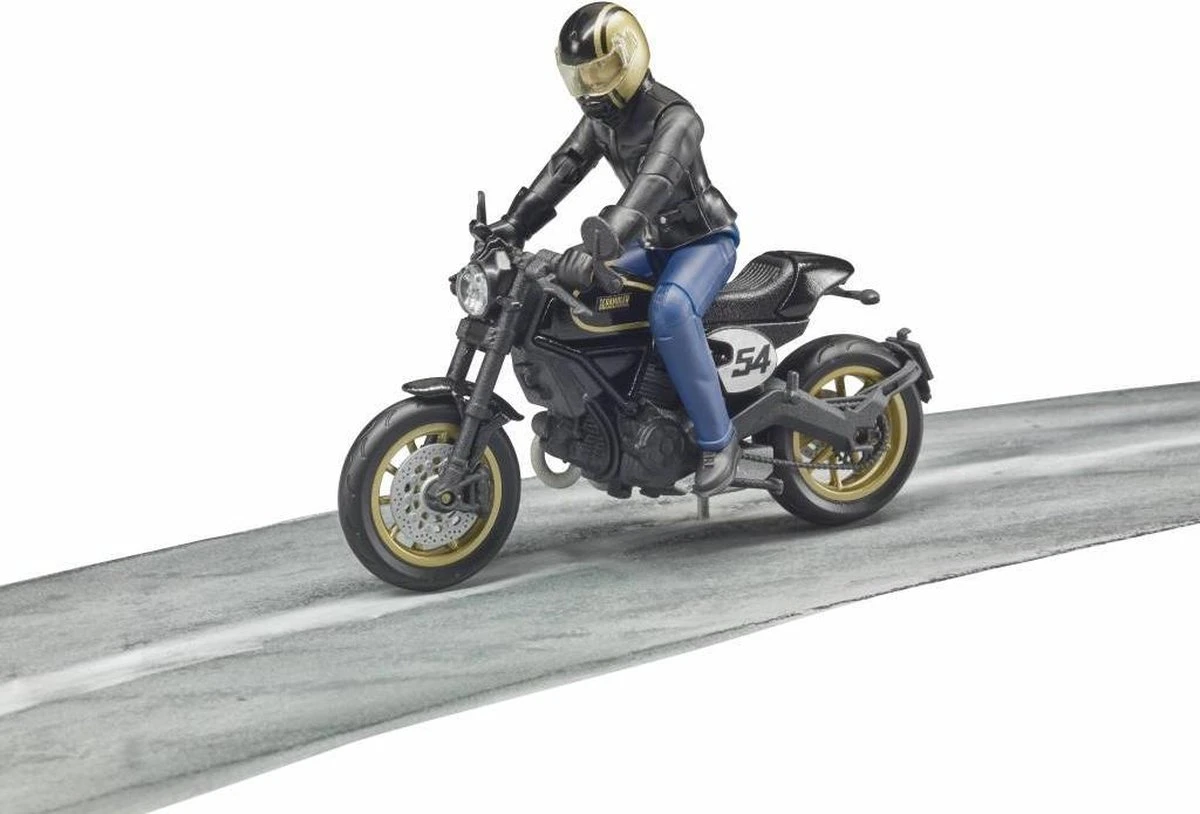 Bruder 63050 Motorrijder Met Ducati Scrambler Cafe-racer 6 Bruder 63050 Motorrijder Met Ducati Scrambler Cafe-racer - Afbeelding 4