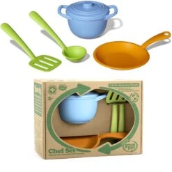 Green Toys Green-Toys Chef Kok-set Pannen-set 8 Green Toys Green-Toys Chef Kok-set Pannen-set -Bruderiku Winkel chef kok set green toys 3
