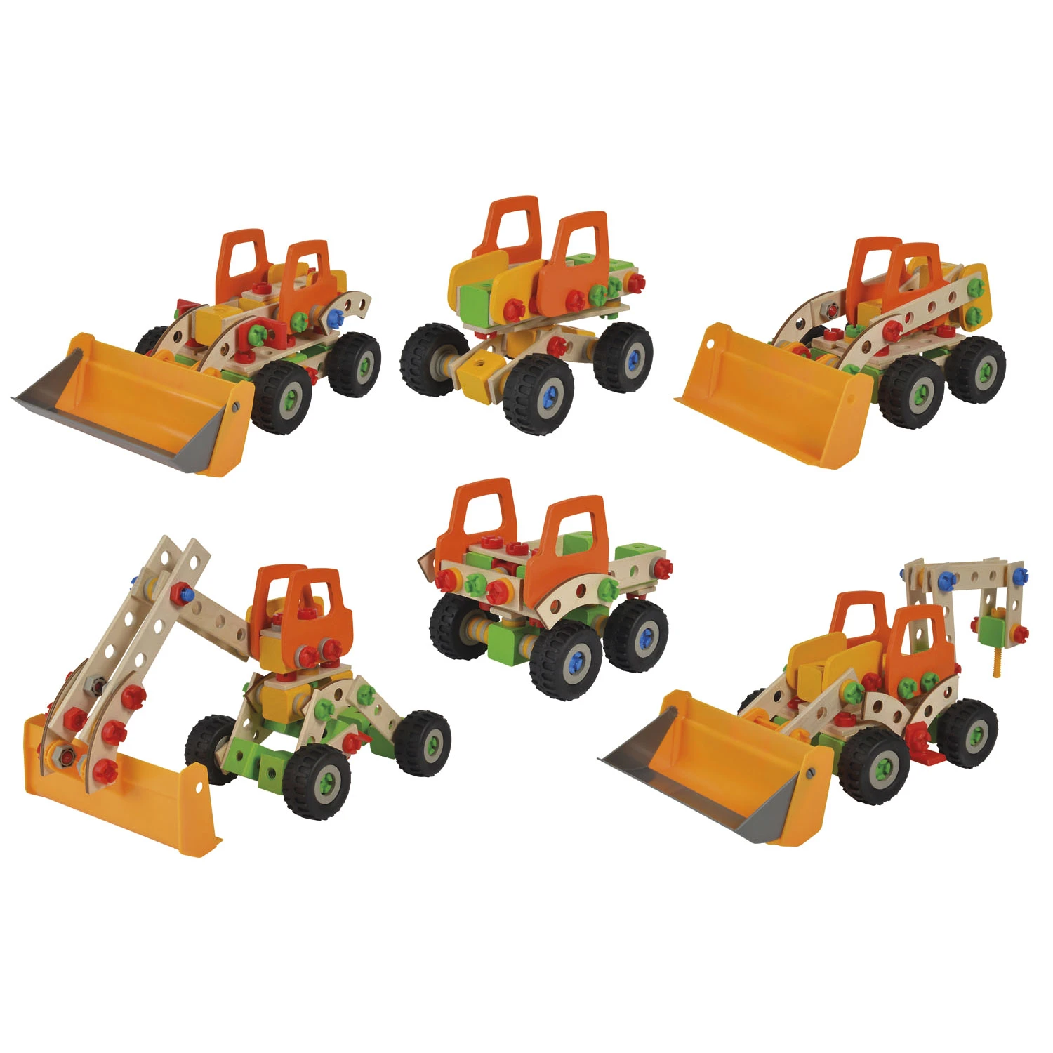 Eichhorn 6in1 Constructor 140-dlg Houten Constructie-speelgoed Loader 9 Eichhorn 6in1 Constructor 140-dlg Houten Constructie-speelgoed Loader - Afbeelding 7