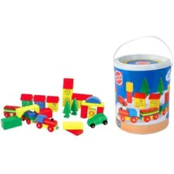 Blokkenset HEROS Combi-speelbox 32-delig -Bruderiku Winkel houten blokken combi in ton heros 27181 2