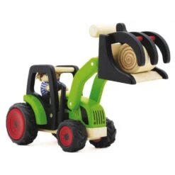 Pintoy Houten Tractor Met Voorlader 7 Pintoy Houten Tractor Met Voorlader -Bruderiku Winkel houten tractor met hooilader pintoy 13552 1 1