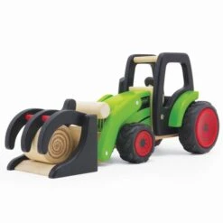 Pintoy Houten Tractor Met Voorlader 6 Pintoy Houten Tractor Met Voorlader -Bruderiku Winkel houten tractor met hooilader pintoy 13552 1
