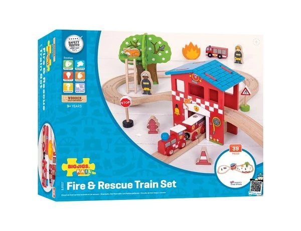 BigJigs BJT037 Fire&Rescue Train Set 5 BigJigs BJT037 Fire&Rescue Train Set - Afbeelding 3