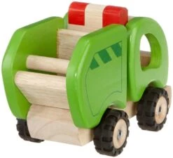 Houten Vuilniswagen -Bruderiku Winkel houten vuilniswagen pintoy 55964 1 1