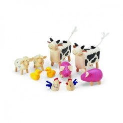 Houten Boerderijdieren Pintoy -Bruderiku Winkel houten boerderijdieren 10 delig pintoy 3518 1