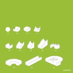 Hubelino Knikkerbaan Baanelementen 55-delig -Bruderiku Winkel hubelino starterset kogelbaan duplo 55 delig 1