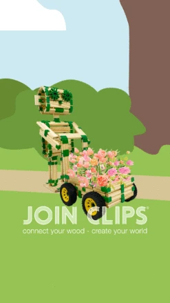 Kapla Join Clips Basic Set Mini Edition JC5610 -Bruderiku Winkel join clips 1666098702009 moeder met bloemenkar