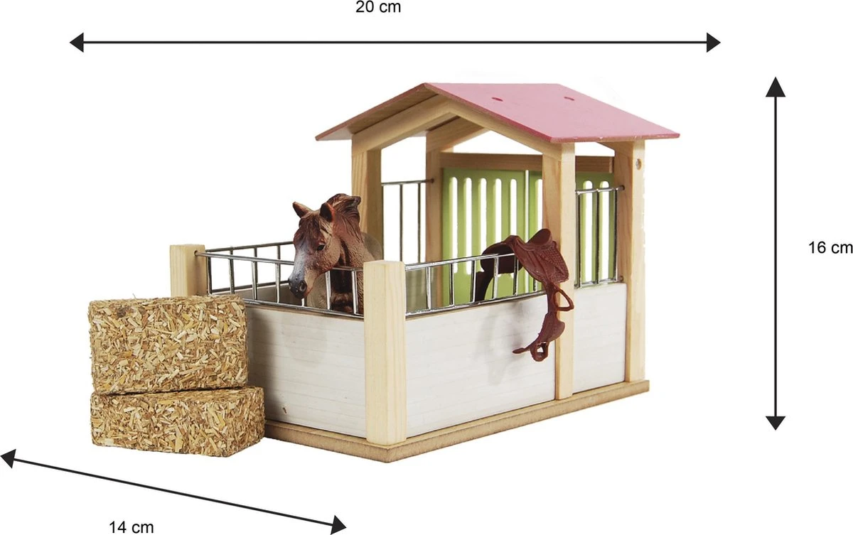Kidsglobe Paardenbox Paardenstal 1 Box Rose/Wit 6 Kidsglobe Paardenbox Paardenstal 1 Box Rose/Wit - Afbeelding 4