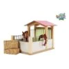 Kidsglobe Paardenbox Paardenstal 1 Box Rose/Wit -Bruderiku Winkel kids globe 610206 paardenbox roze paardenstal 8713219361238