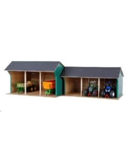 Kidsglobe Tractorloods Machineloods 3-voertuigen Schaal 1 : 32 -Bruderiku Winkel kidsglobe 610192 tractor loods 2
