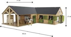 Kidsglobe Paardenstal Met 4 Boxen En Berging Bruin/groen -Bruderiku Winkel kidsglobe hoek paardenstal 4 paardenboxen bruingroen met berging 5
