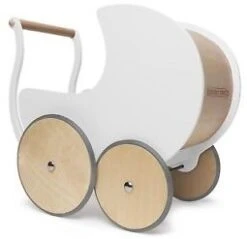 Poppenwagen – Duwkar Kinderfeets Pram -Bruderiku Winkel kinderfeets poppenwagen wit 1 1