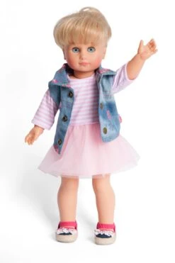 Kledingset Jurk Rose Met Spijkerjack Mt. 35 – 45 Cm. -Bruderiku Winkel kledingset pop heless 1550 2550 2 1