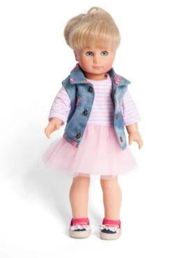 Kledingset Jurk Rose Met Spijkerjack Mt. 35 – 45 Cm. -Bruderiku Winkel kledingset pop heless 550 2550 1 1