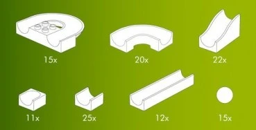 Hubelino Knikkerbaan Baanelementenset 128-delig 5 Hubelino Knikkerbaan Baanelementenset 128-delig - Afbeelding 3