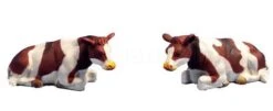 Koeien Set Van 2 Stuks Roodbont Liggend Kidsglobe Schaal 1 : 32 -Bruderiku Winkel koeien roodbont kids globe farming 571876