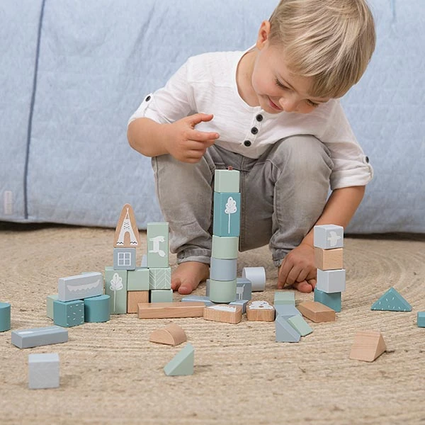 Little Dutch Houten Blokkenton Blauw LittleDutch 7 Little Dutch Houten Blokkenton Blauw LittleDutch - Afbeelding 5