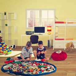 Opbergzak En Speelkleed 2 – In – 1 – Play&Go Zigzag Blue -Bruderiku Winkel play go opbergzak 3 1