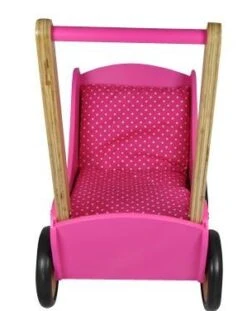 Poppenwagen Simply For Kids Stippen Rose -Bruderiku Winkel poppenwagen simply for kids stippen rose 2