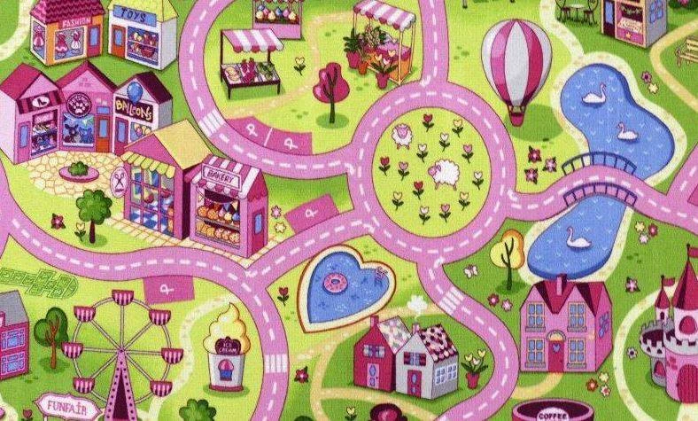 Speelkleed Sweet City Speeltapijt 95×200 Cm Speelmat 3 Speelkleed Sweet City Speeltapijt 95×200 Cm Speelmat