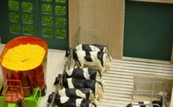 Kidsglobe Luxe Ligboxenstal Met Roosters 1:32 -Bruderiku Winkel stal met roosters kidsglobe 610693 3