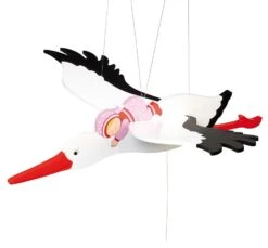 Swingfiguur Ooievaar Met Baby, Rose