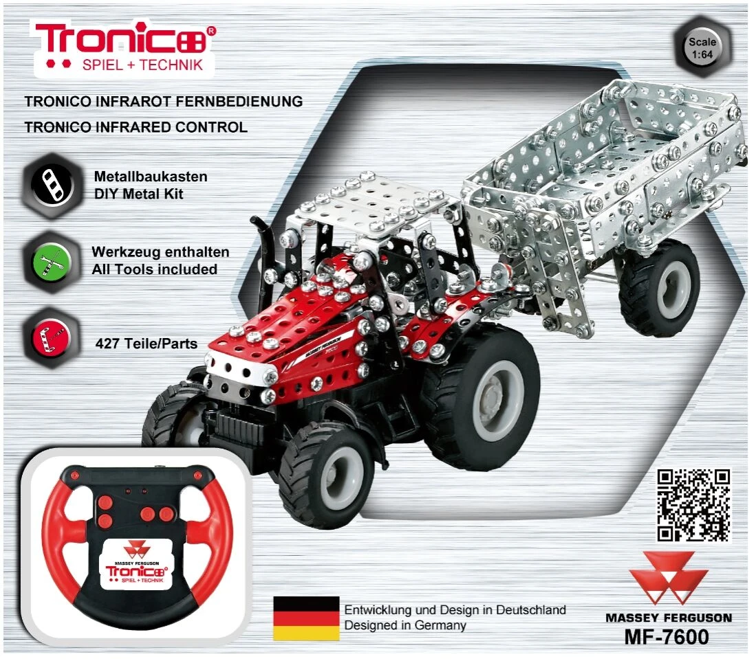 Tronico Micro Radiografisch Bestuurbare Massey Ferguson MF 7600 Met Aanhanger – 1 : 64 3 Tronico Micro Radiografisch Bestuurbare Massey Ferguson MF 7600 Met Aanhanger – 1 : 64
