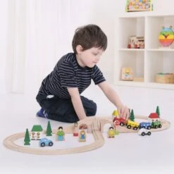 BigJigs BJT012 Treinset Grote Acht Houten Trein -Bruderiku Winkel treinset grote acht bigjigs bjt012 2